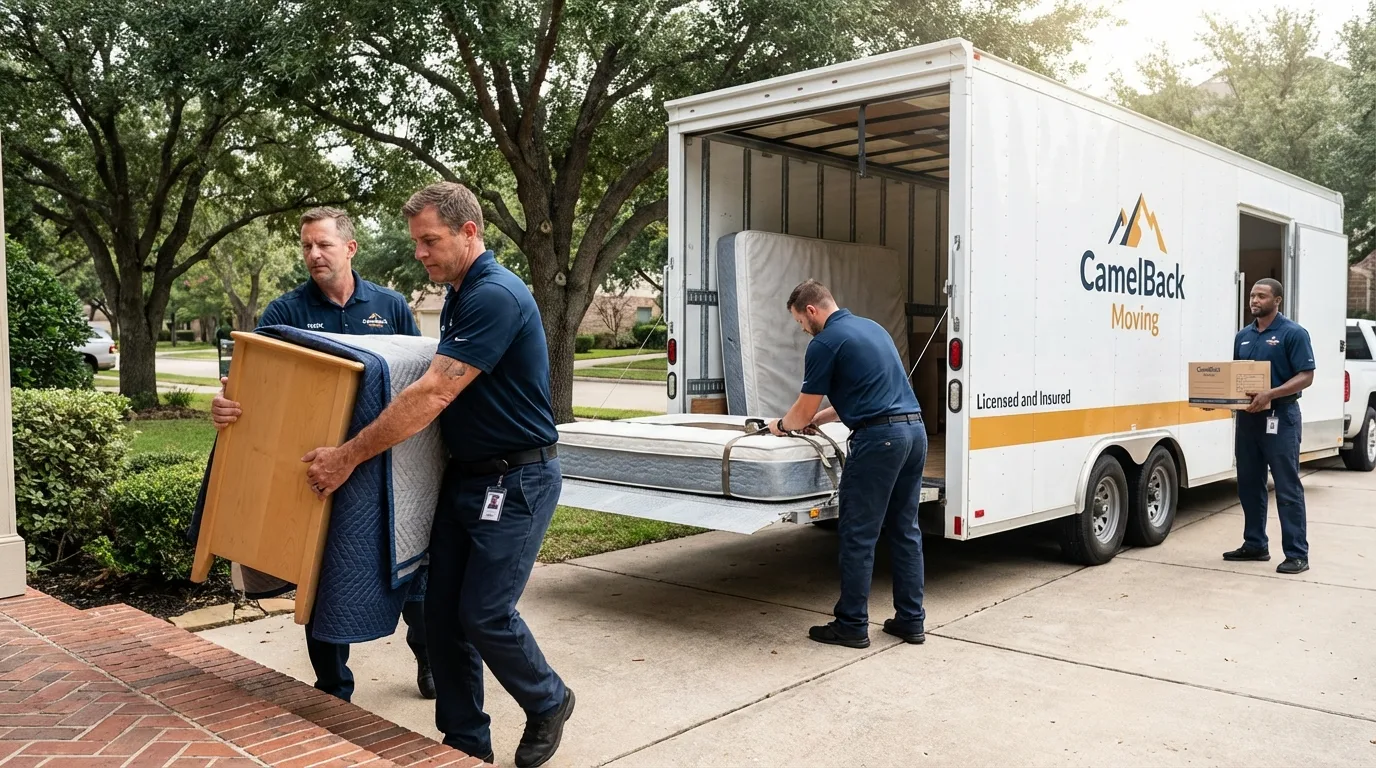 Crew loading residential truck for cross-state move from Lynnwood, WA