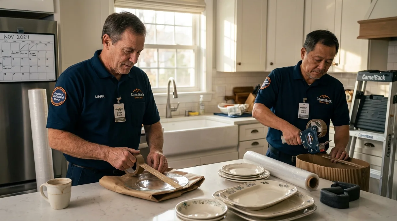 Professional crew packing kitchen dishware in Lynnwood, WA