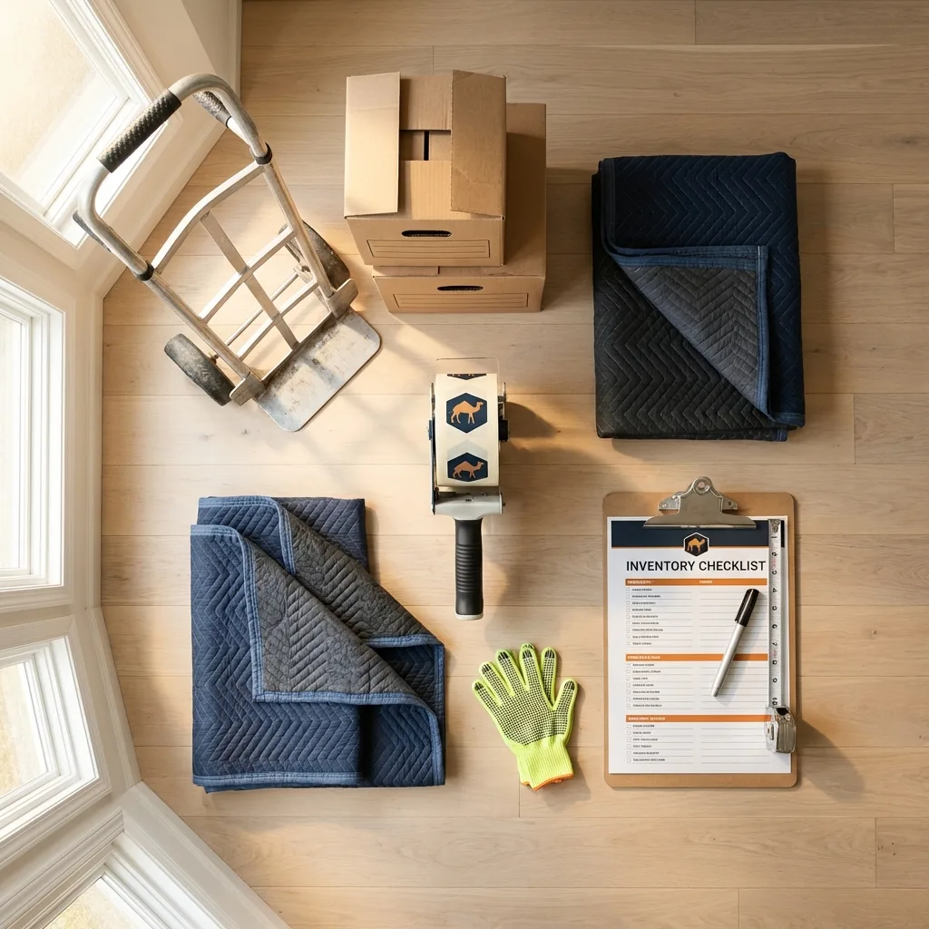 Professional moving supplies and packing materials layout for Lynnwood residential relocations